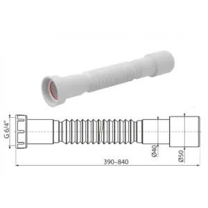 Гибкое соединение 6/4″ х 40/50 A770 (AlcaPlast)