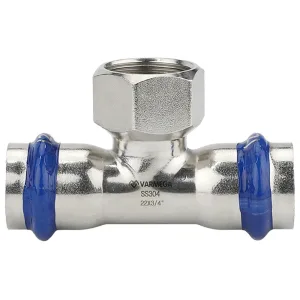 Тройник VARMEGA раструбный Inox Press ВР 22×1/2″x22