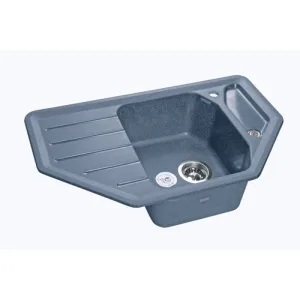 Мойка комп. GRANFEST Corner GF-C800E (800х500) Графит,угловая с крылом