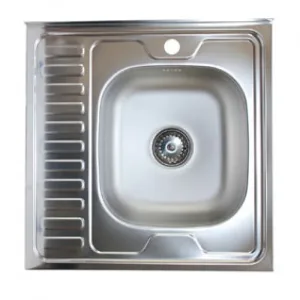 Мойка нерж. накл. 0,6х0,6 (201) правая 0,6мм, 1,5″ (арт. EC-409) Кромрус