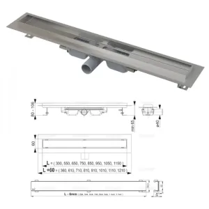 Водоотводящий желоб PROFESSIONAL LOW APZ106-550 (AlcaPlast)