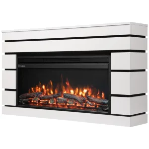 Каминокомплект: Очаг Electrolux EFP/P-3620LS, портал Moderno 36 белый, черный, р/в