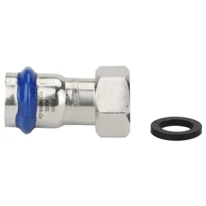 Муфта VARMEGA раструбная Inox Press с накидной гайкой 22×1″ (5) VM709002206