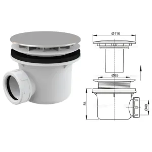 Сифон для душевого поддона, хром A49CR (AlcaPlast)