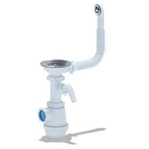 Сифон Ани Грот 3 1/2″* 40 с круглым переливом и отводом с/м (A1042S)