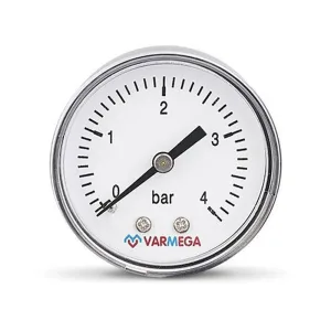 Манометр VARMEGA аксиальный 50 мм, 4 бар, 1/4″, VMMT08-500402