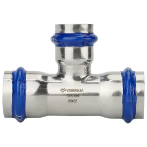 Тройник VARMEGA раструбный Inox Press переходной 18x15x18