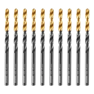 Сверло по металлу, 4 мм, HSS-Tin, Golden Tip, 10 шт. Denzel