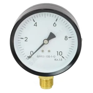 Манометр МЕТЕР ДМ02 d 100 мм, 1 МПа (до 10 атм) G1/2″ с нижним подключением