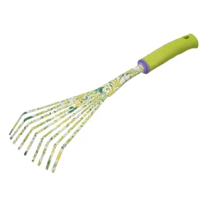 Грабли веерные 9 — зубые, 75 х 385 мм, стальные, пластиковая рукоятка, Flower Green, Palisad