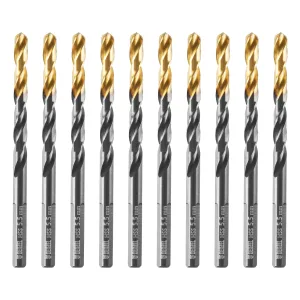 Сверло по металлу, 5,5 мм, HSS-Tin, Golden Tip, 10 шт. Denzel