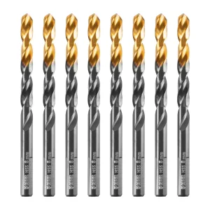 Сверло по металлу, 8 мм, HSS-Tin, Golden Tip, 8 шт. Denzel