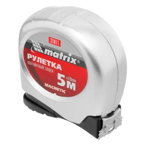 Рулетка Magnetic,5 м х 19 мм,магнитный зацеп Matrix