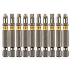 Бита TX 25х50, сталь S2, шестигранный профиль, 10 шт. Е 6,3 Denzel