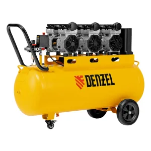 Компрессор безмасляный, малошумный DLS 2250/100, 2250 Вт, 3×750, 100 л, 410 л/мин блок управления/ Denzel