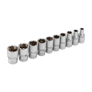 Набор торцевых головок, 1/4, шестигранные, CrV, 10 шт, 4-13 мм Stels