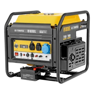 Генератор инверторный GS-7500iFEA, 7,5 кВт, 230 В, открытый корпус, электростартер, ATS DENZEL