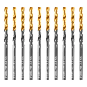Сверло по металлу, 3,5 мм, HSS-Tin, Golden Tip, 10 шт. Denzel
