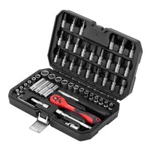 Набор инструментов 56 предметов, CrV, 1/4″ MTX