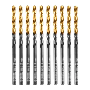 Сверло по металлу, 3 мм, HSS-Tin, Golden Tip, 10 шт. Denzel
