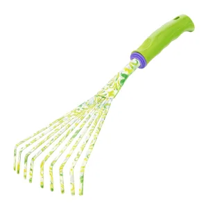Грабли веерные 9 — зубые, 130 х 415 мм, стальные, пластиковая рукоятка, Flower Green, Palisad