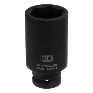 Головка ударная удлиненная шестигранная, 30 мм, 1/2, CrMo Stels