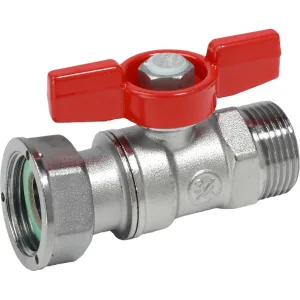 Кран шаровой Giacomini НР для счетчиков 1/2″Mx 1/2″гайка — красн. рук., R254PX002