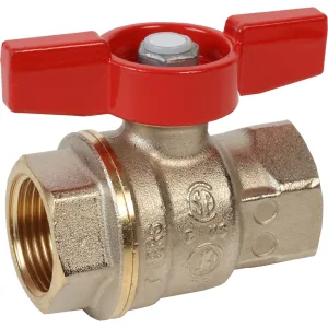 Кран шаровой Giacomini DADO ВР-ВР 1 1/4″ ручка-бабочка, красный, латунь, R911X026