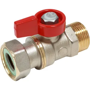 Кран шаровой Giacomini НР для котлов и счетчиков 3/4″M x 3/4″ гайка — красн. рук., R254PX014