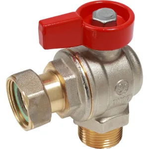Кран шаровой Giacomini угловой НР для котлов и счетчиков 1/2″M x 1/2″гайка, R780PX013