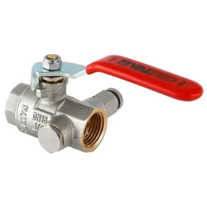 Кран шаровый с дренажом и воздухоотводчиком»рычаг» ВВ ВН резьба 1/2″ (Valtec VT 245) уп (12)