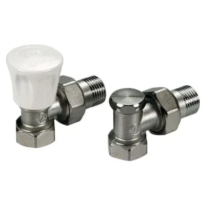 Комплект Giacomini для отопительных приборов, угловой, 1/2″, 1/2″, ВН, хром. R705KX003