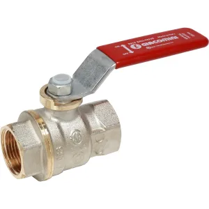 Кран шаровой Giacomini DADO ВР-ВР 1 1/2″ ручка-рычаг красный, латунь, никель, R910X027