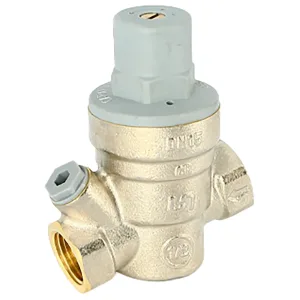 Редуктор давления Uni-Fitt 1/2″ В 1-6 бар PN16 с отверстием под радиальный манометр 1/4″ никел.